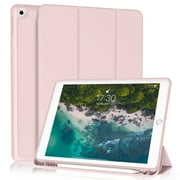 SZPSGC Case for iPad 9th/8th/7th Generation 10.2 Inch Model with Pencil Holder,Slim Tablet Cover with Soft TPU Back,Auto Wake/Sleep,Pink
